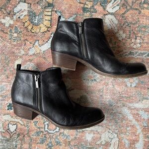 🌿🦋 Lucky Brand Black Leather Ankle Boots